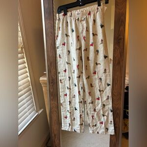 GAP Pajama Pants with Print Wiener Dog Dachshund Christmas Flannel Pants